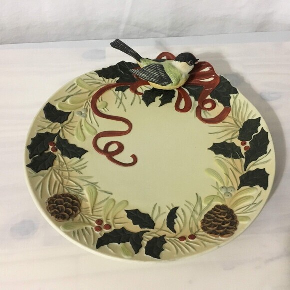 Lenox Winter Greetings Catherine McClung Chickadee Figurine Plate 8.5" - Picture 7 of 7